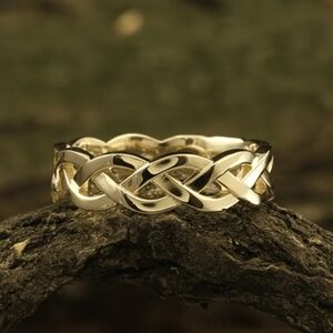 18k Gold Plated Braided Women's Ring - Size 7